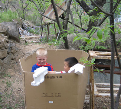 playing in a box