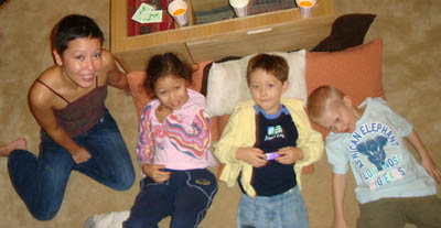 watching DVD at thje party