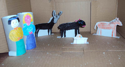 Josef, Maria, Donkey, Sheep, Horse and Jesus